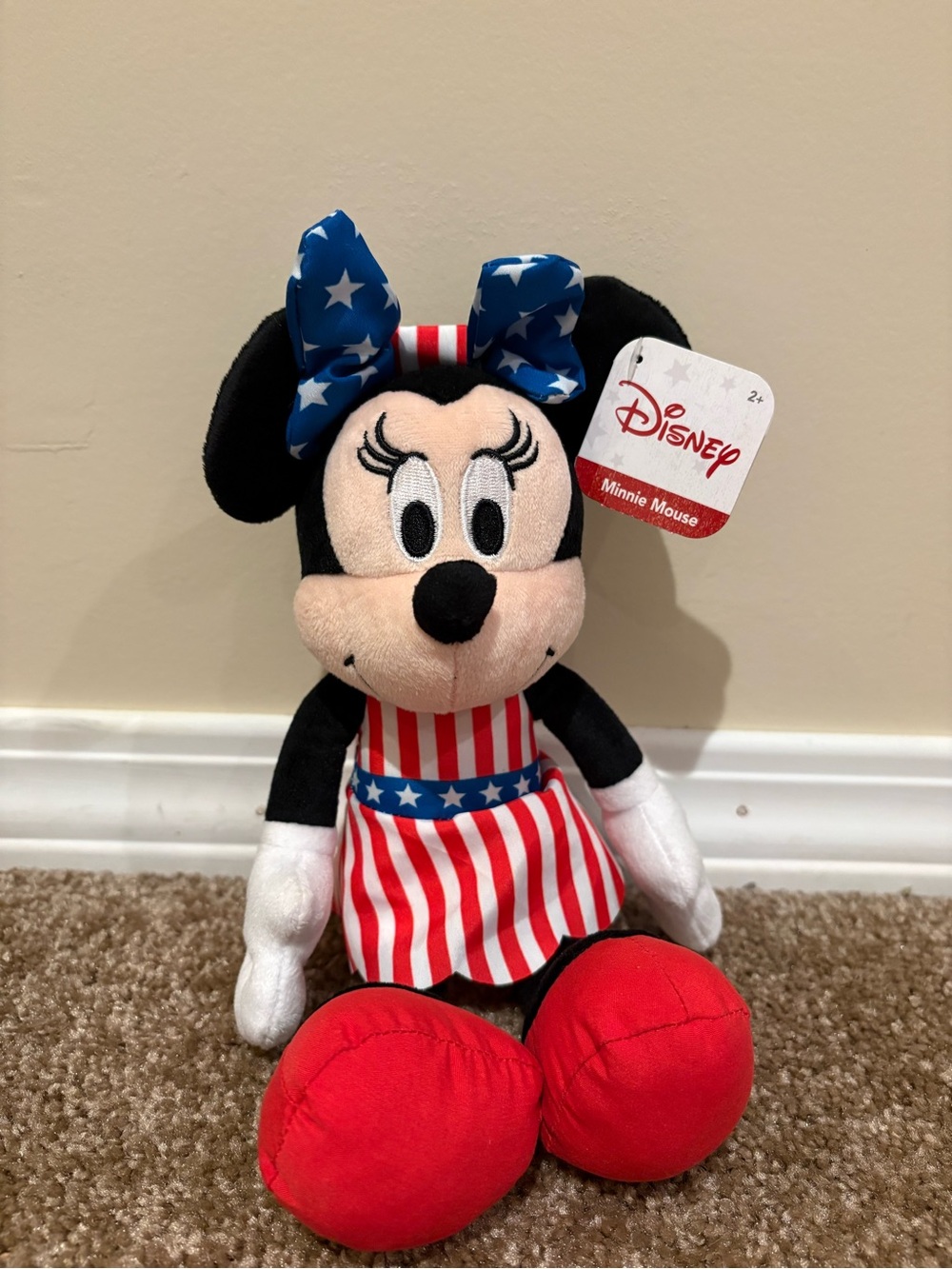 Disney Minnie Mouse Plush in Red, White & Blue Patriotic Outfit